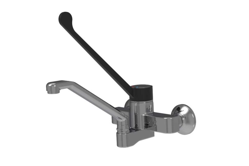 Klarco Wandarmatur mit schwarzem Ellbogenhebel.