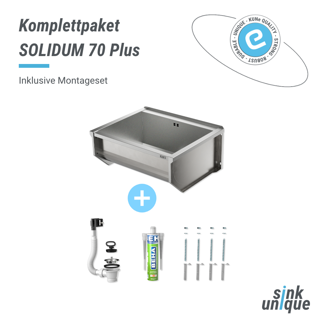 Ausgussbecken Solidum 70 Plus Komplettpaket